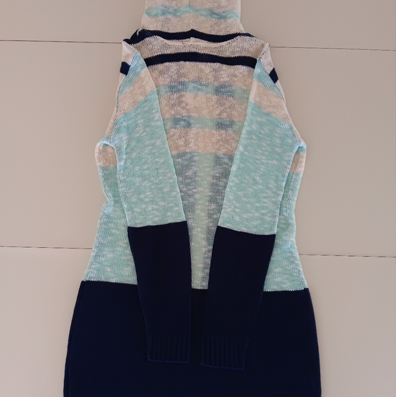 Rue21 Open Front Hooded Knit Color Block Cardigan Junior Women's Size Small New - Picture 14 of 16